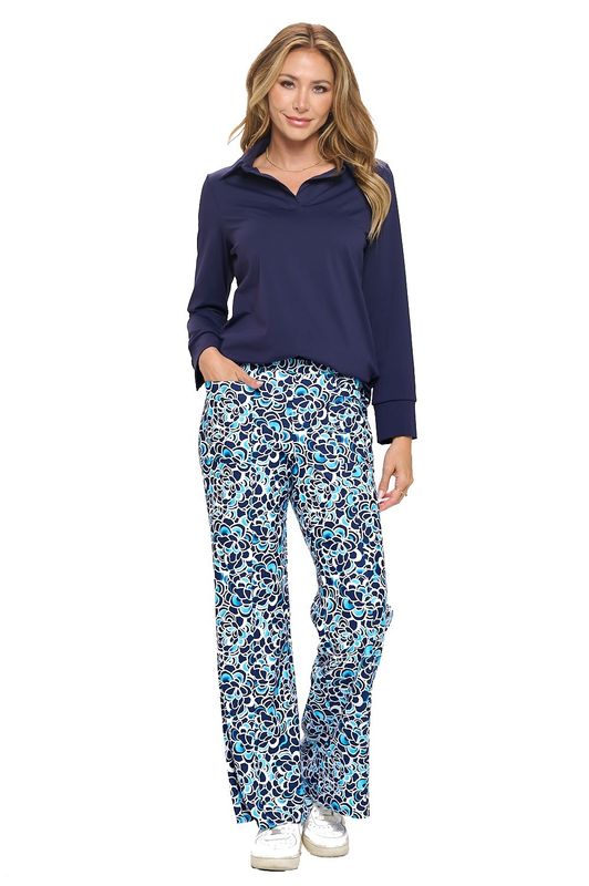 PNTY8369(1279) Navy Wide Leg Pant