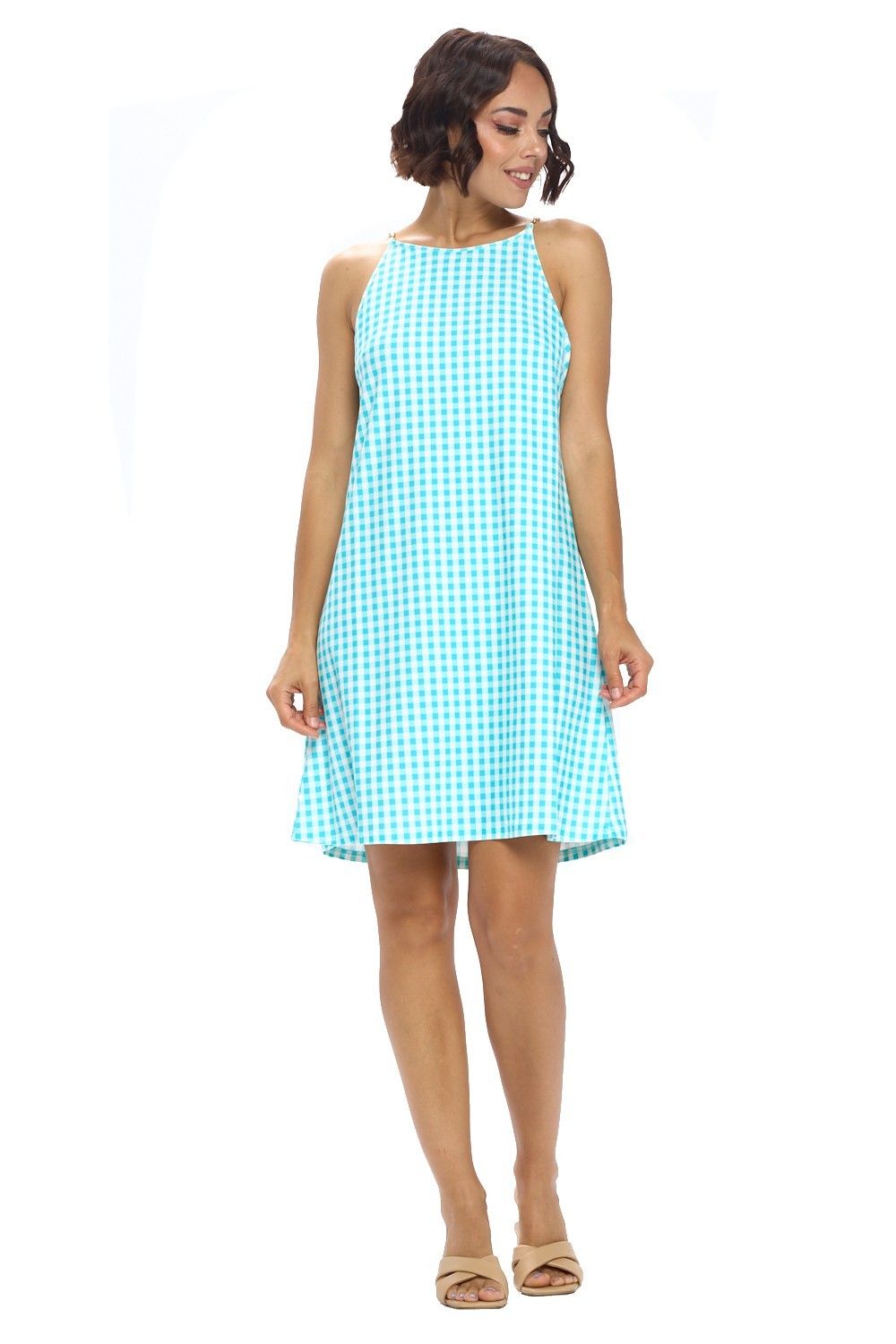 DRY8627(8065) Aqua Keyhole Dress