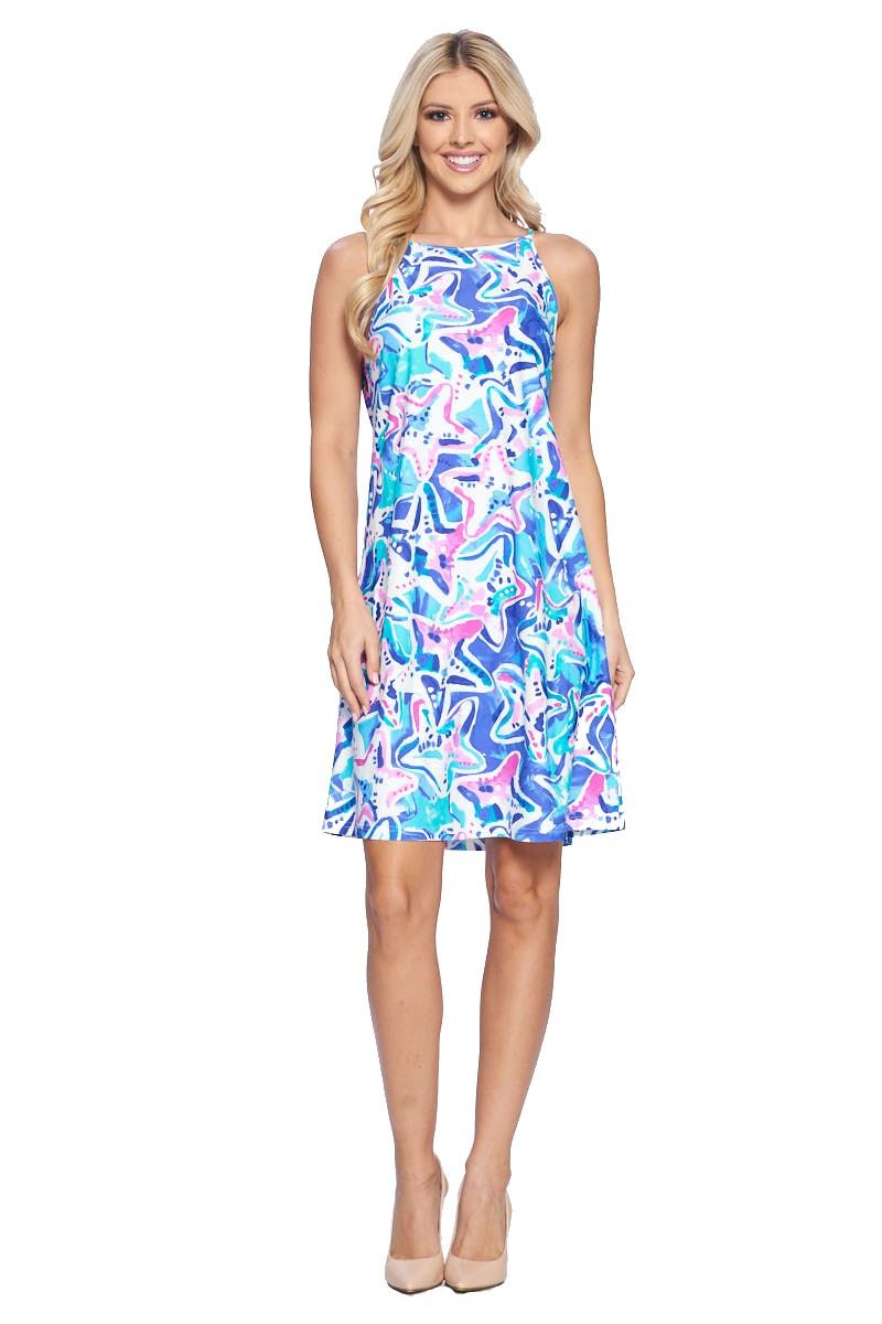 DRY721(1174) White Halter Dress