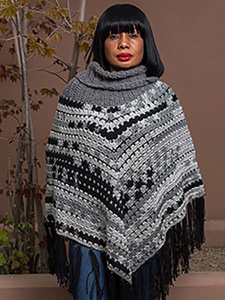 Colour Block Poncho