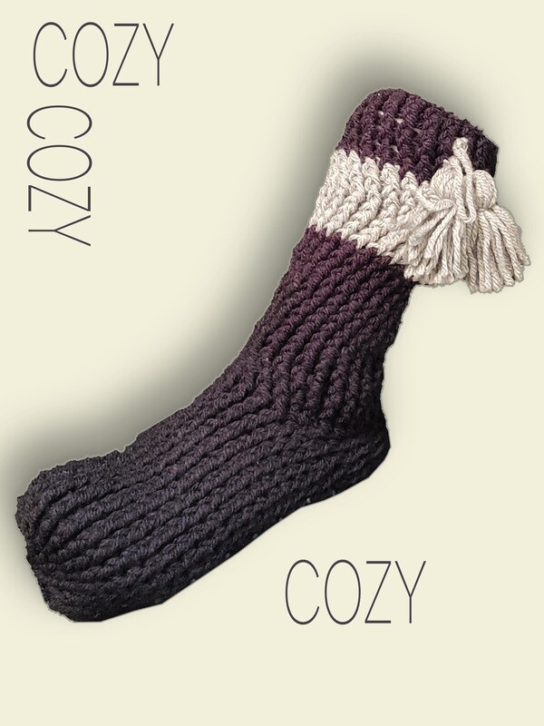Navy Blue/Grey slipper socks