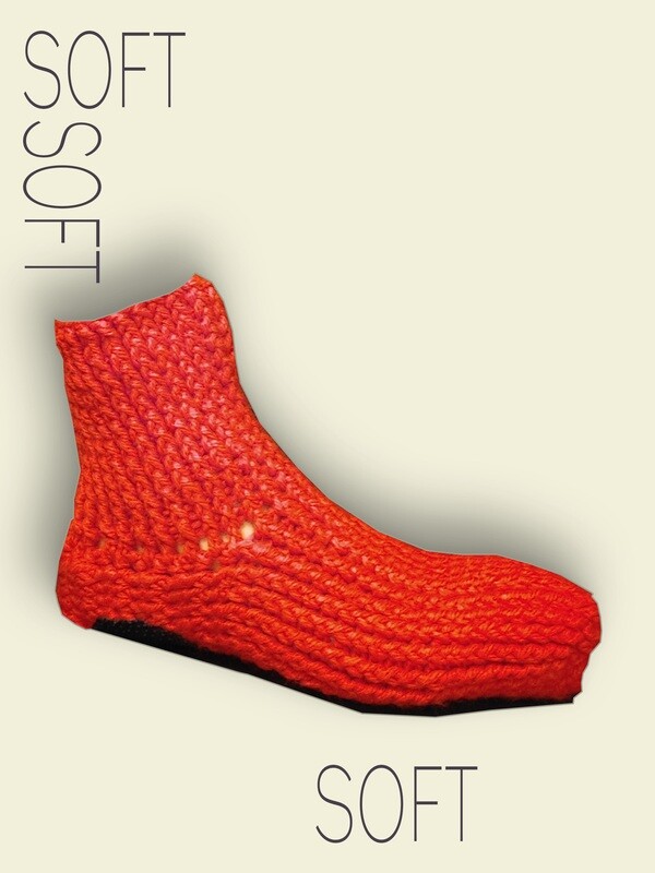 Red ankle length slipper socks