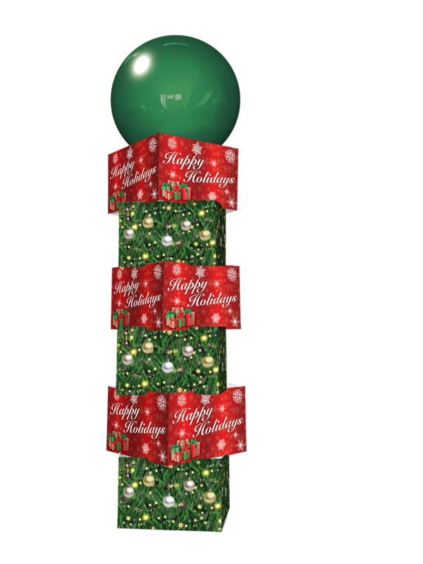 Happy Holidays Printed Balloon Tower 7