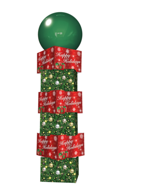 Happy Holidays Printed Balloon Tower 7