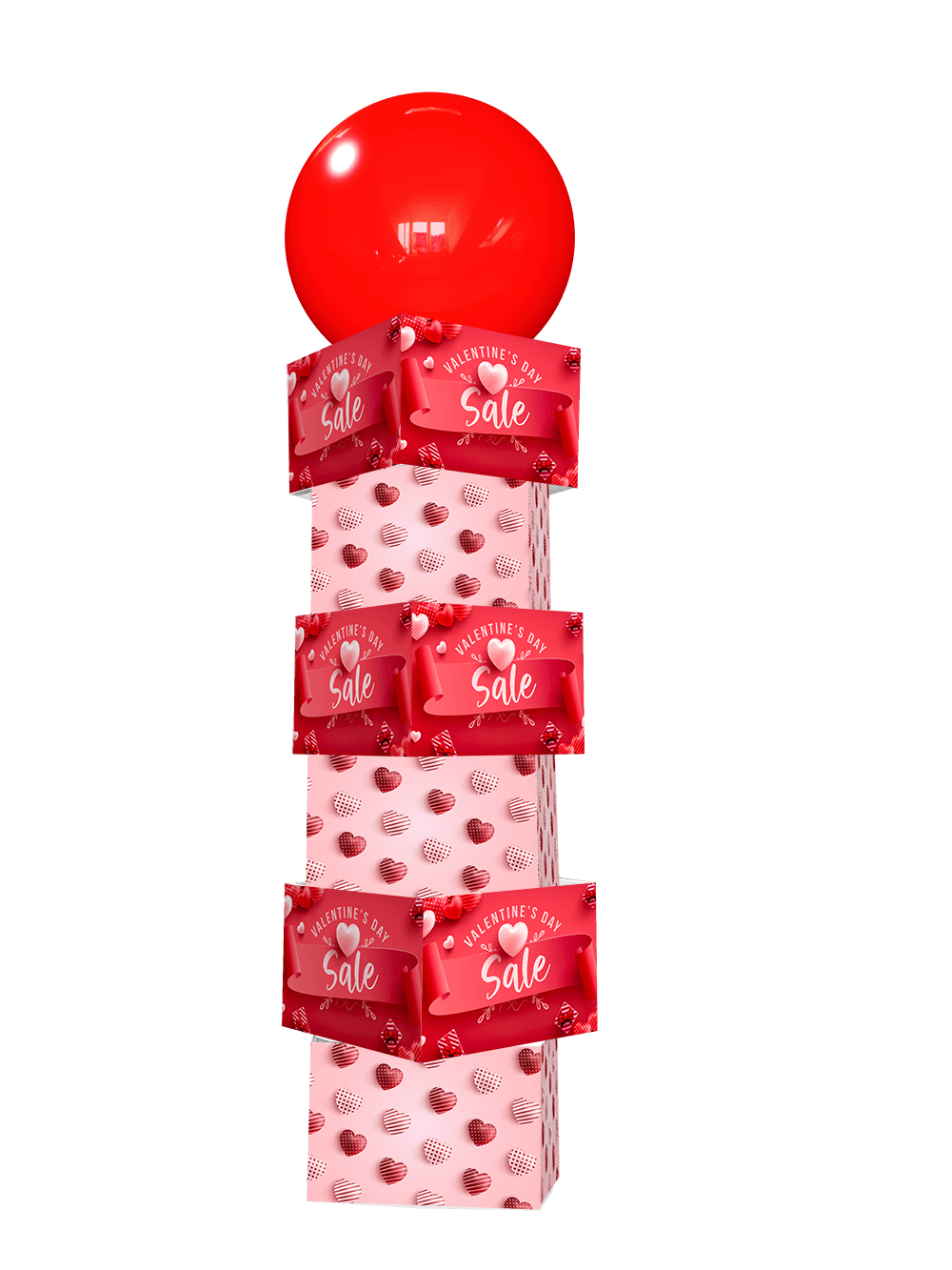 Valentines Day Printed Balloon Tower 12