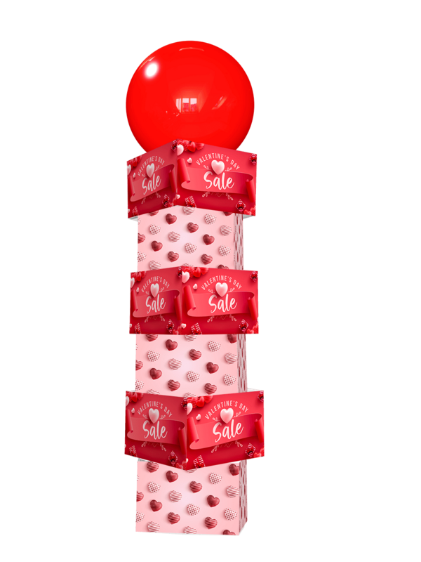Valentines Day Printed Balloon Tower 12