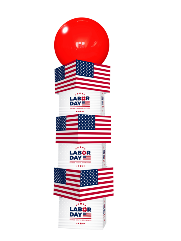 Labor Printed Balloon Tower 10