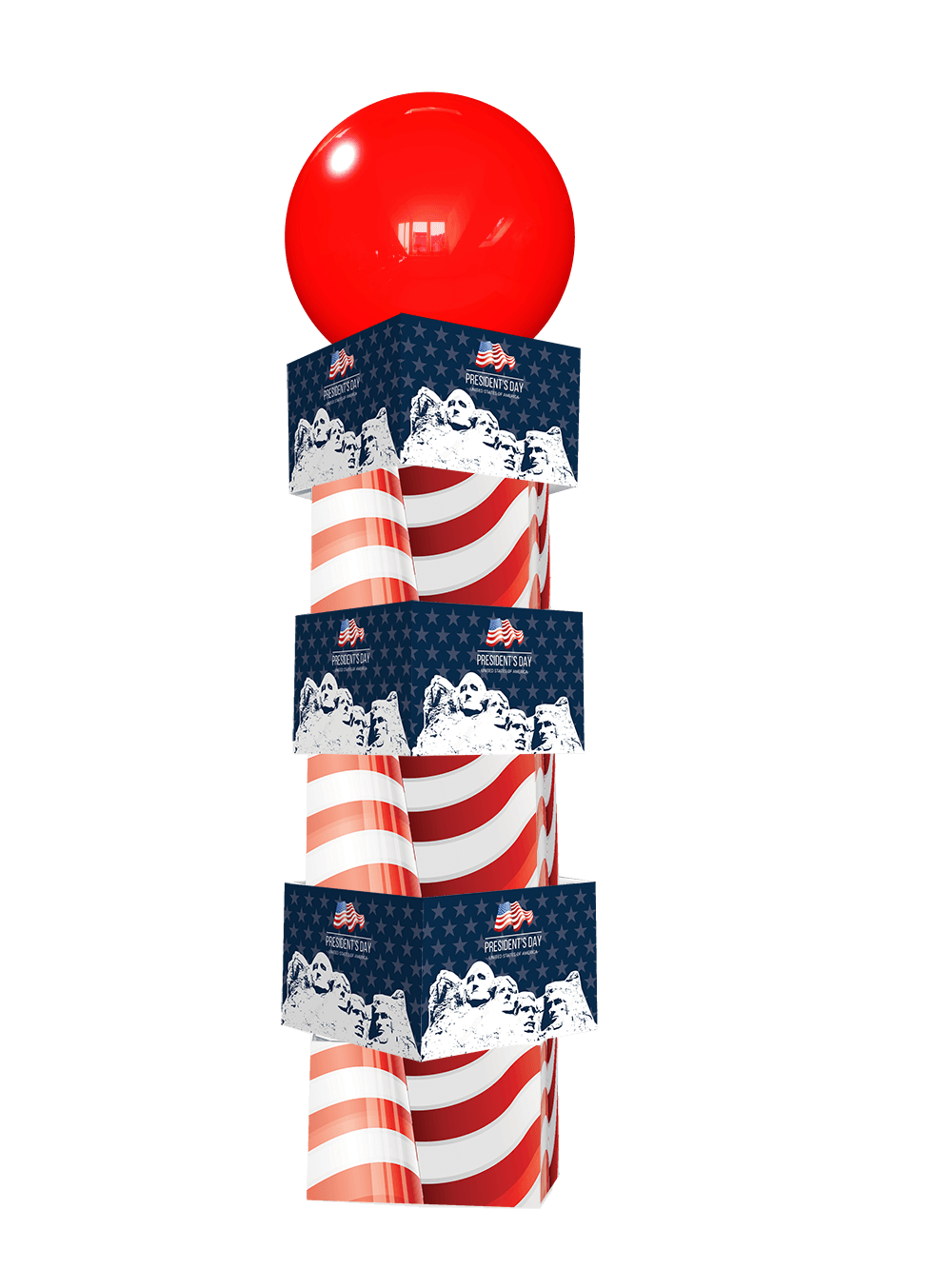 Presidents Day Printed Balloon Tower 13