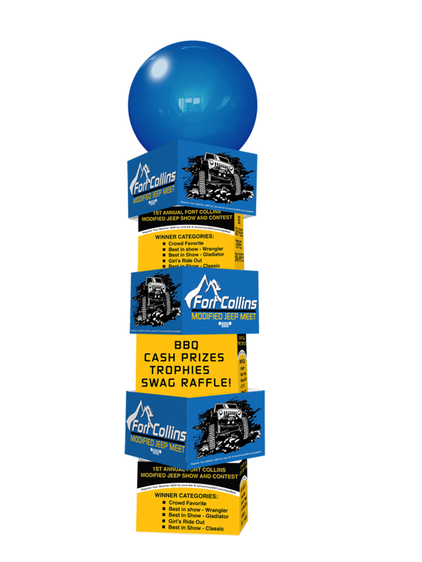 Custom Dealership Jeep Meet Up Printed Balloon Tower 18