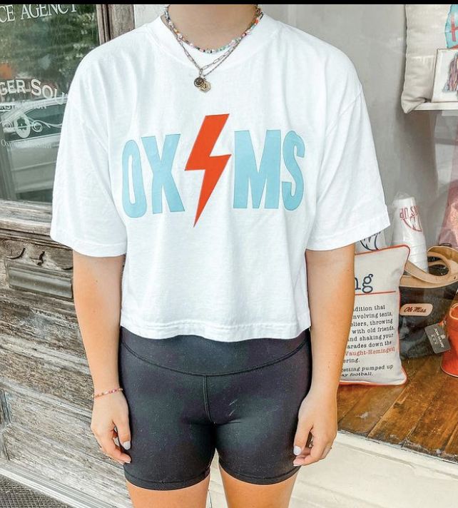 Oxford Lightning Bolt Cropped Tee