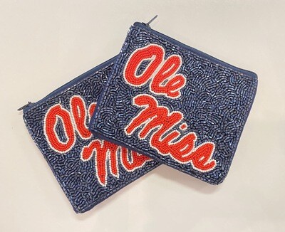 Ole Miss Beaded Pouch