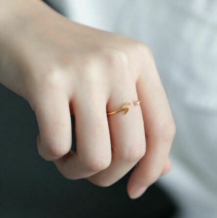 Gold Alphabet Ring (Resizable)