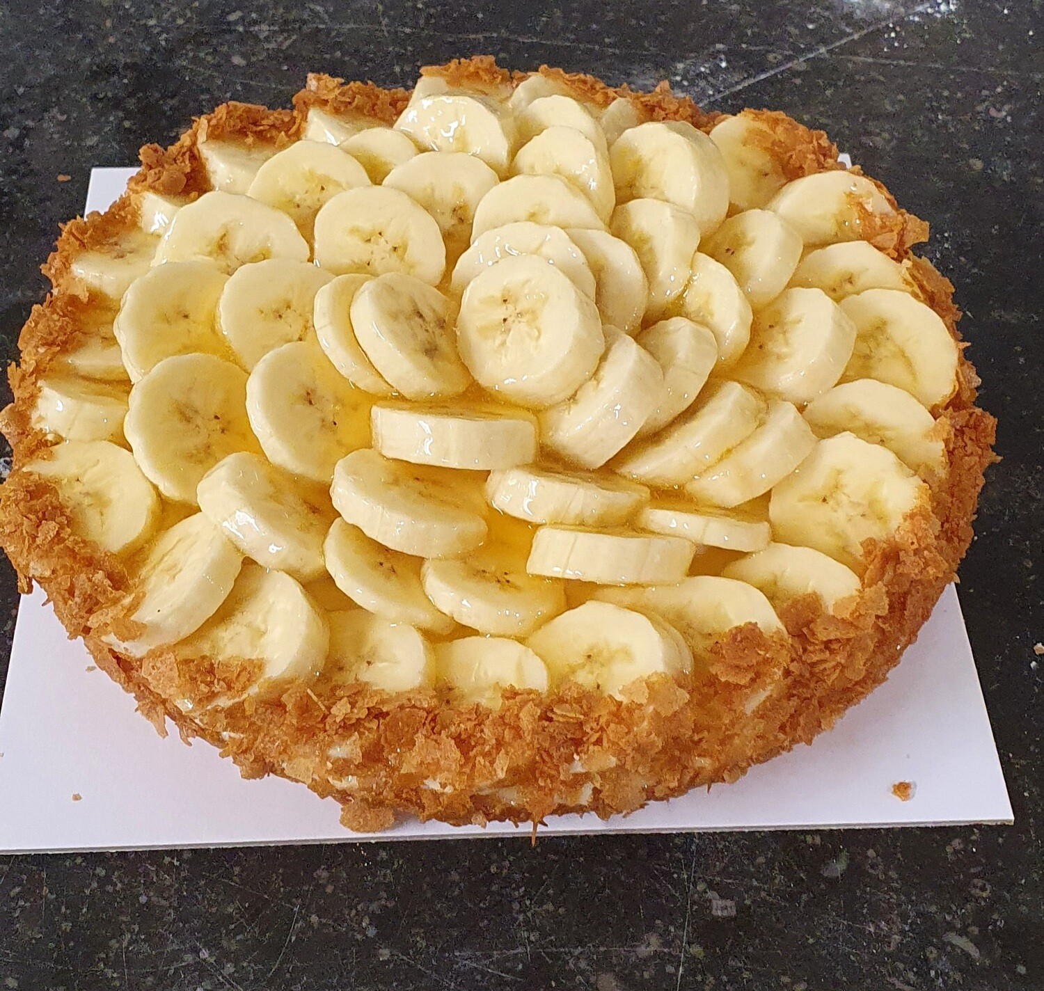 Banaan taart (koekjes bodem)