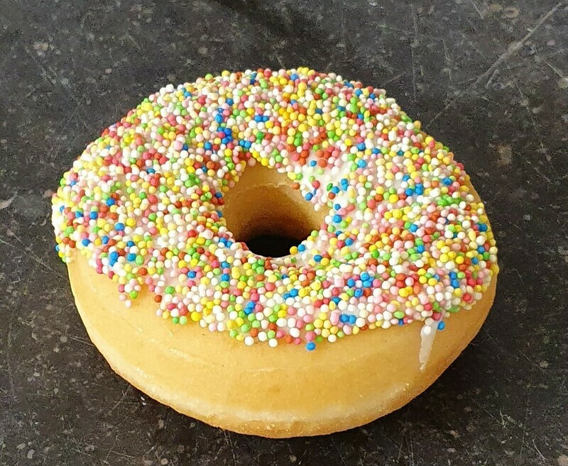 Donut met disco bolletjes