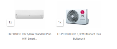 AKTIE 2023 LG PC18ST R32 5,0 kW WiFi Standard Plus Smart Inverter with Ionizer set