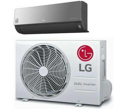 LG AC24BK R32 7,0 kW Artcool Black Mirror inverter Binnen en buitenunit