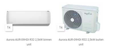 AKTIE 2022 AMD-AUR-09HDI AURORA 2,5kW R32 inverter set