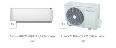 AKTIE 2022 AMD-AUR-24HDI AURORA 7,0 kW R32 inverter set incl WIFI