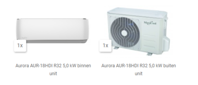 AKTIE 2022 AMD-AUR-18HDI AURORA 5,0 kW R32 inverter set incl WIFI