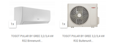 AKTIE 2022 TOSOT PULAR 3,2 kW R32 inverter set by GREE (wifi)
