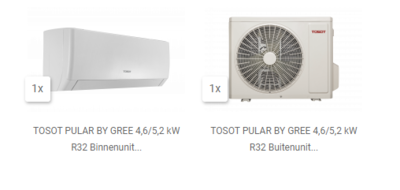 AKTIE 2022 TOSOT PULAR 4,6 kW R32 inverter set by GREE (wifi)