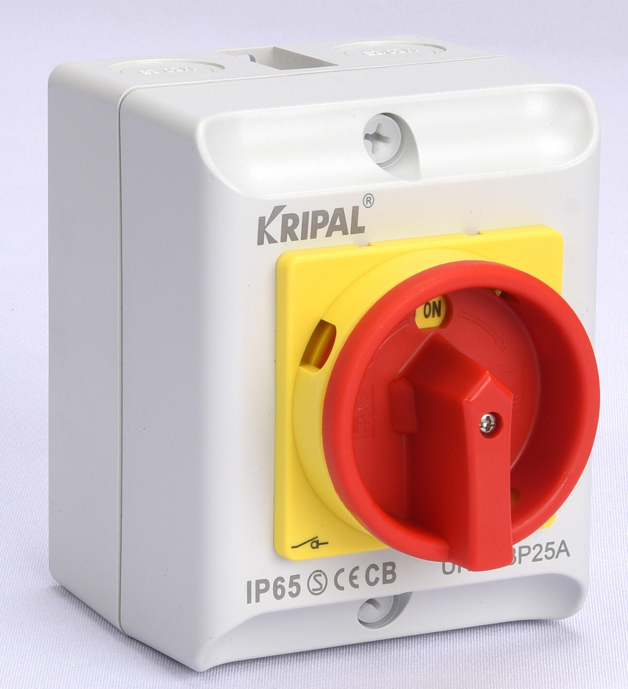 Kripal Werkschakelaar UKPN0 20A 4 polig 230-440V, IP65, met 2 x kabelwartel