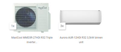 MaxiCool R32 Aurora Triple voordeelset 3 x 3,5 kW compleet