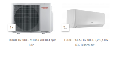TOSOT MTS4R-121212 Pular Triple inverter set