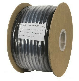 AKTIE 2021 Soepele zwarte rubberkabel 5 x 1,5 voor buitengebruik, rol 50m