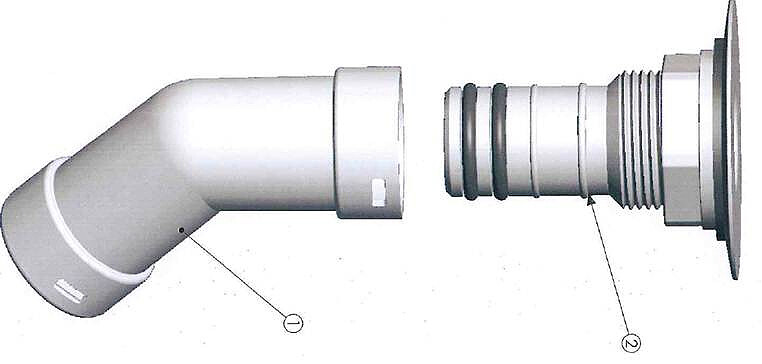 RDP20 Drain inclusief kunststof 45 ° bocht Ø 20 mm