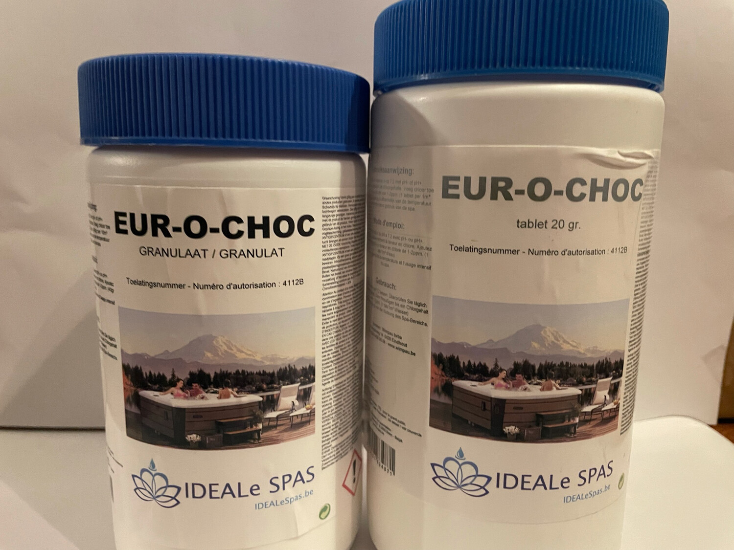 IDEALe SPAS EUR-O-CHOC 1KG CHLOOR TABLETTEN 20gr langwerkend
