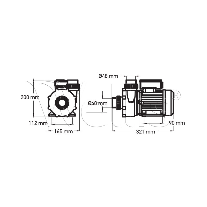 LX DXD Wellis circulatie pomp WTC50M (vervangt Ultima 1030013 )