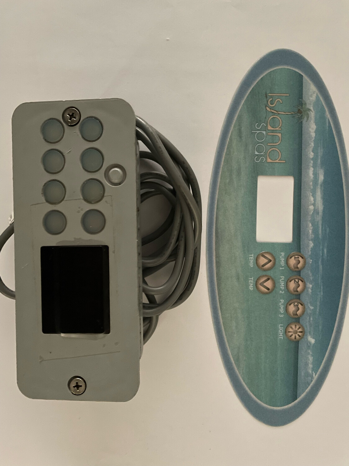 Artesian Spas Platinum class Island Spas bedieningspaneel en Overlay sticker ovale Control Panel druktoets scherm