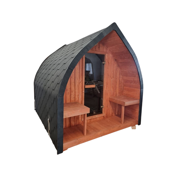 NATURE Thermowood Sauna Outdoor H=240cm B=240cm Lengte naar keuze