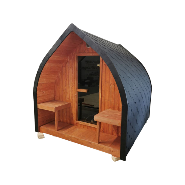 NATURE Thermowood Sauna Outdoor H=240cm B=240cm Lengte naar keuze