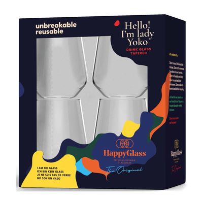 Kunststof glas water of fris of wijn set 4stuks