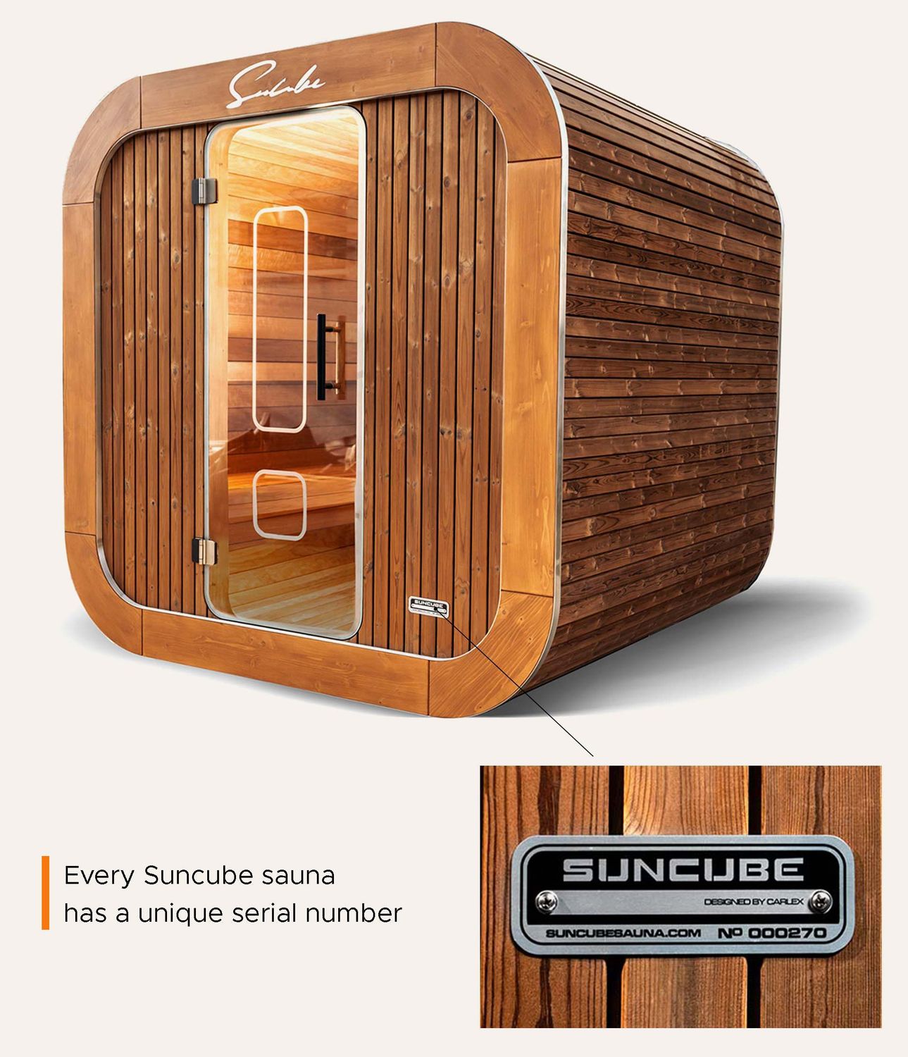 SUNCUBE Sauna Outdoor B227 x H237 x D227 of D347cm