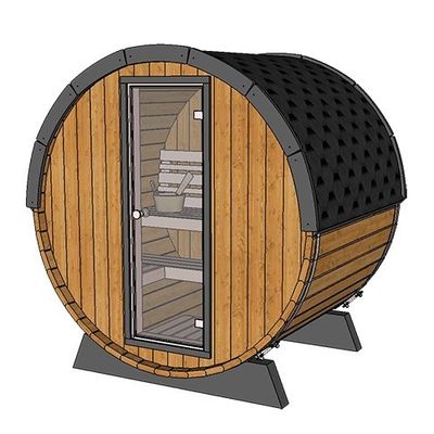 BARREL Compact Sauna infrarood Outdoor  ø205cm Lengte 160cm of 200cm met terras