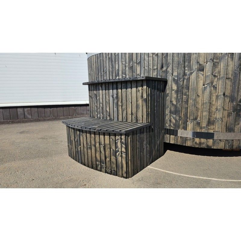 Hot tub SQUARE IN Outdoor 220x220cm 7/8 personen Hout gestookte inbouwkachel