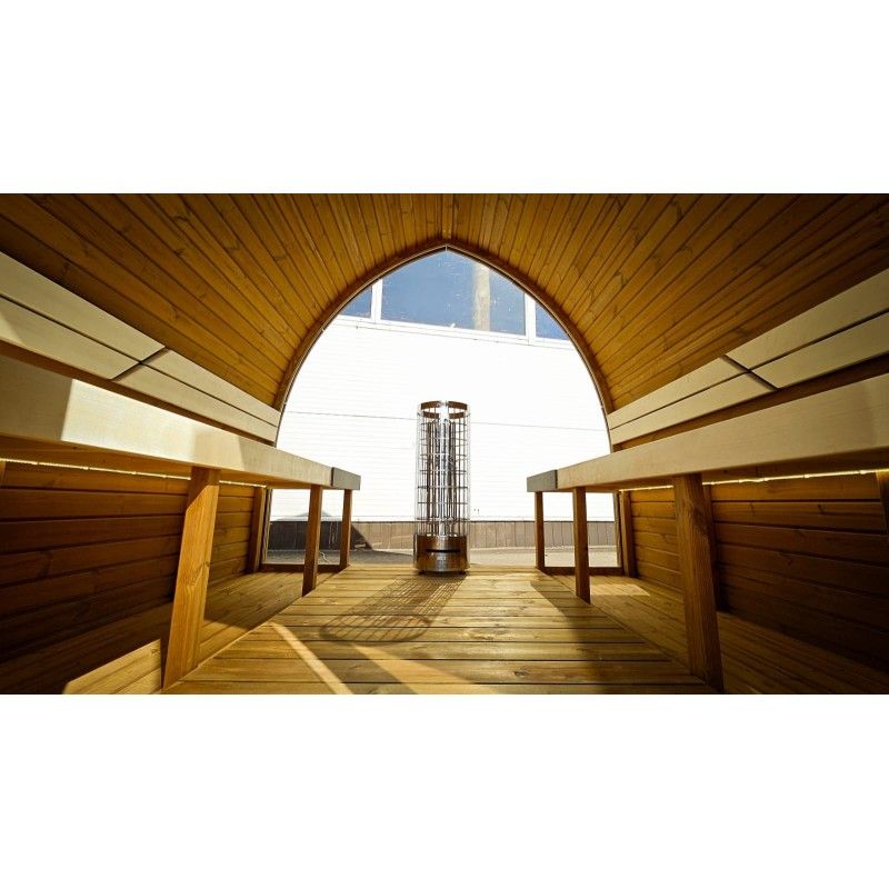 NATURE Thermowood Sauna Outdoor H=240cm B=240cm Lengte naar keuze