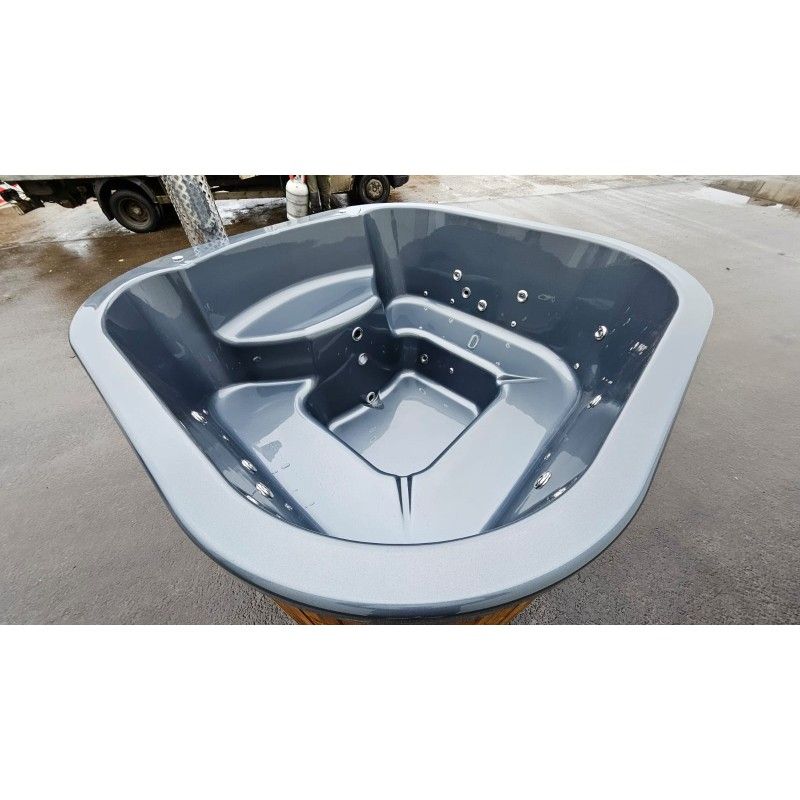 Hot tub SQUARE IN Outdoor 220x220cm 7/8 personen Hout gestookte inbouwkachel