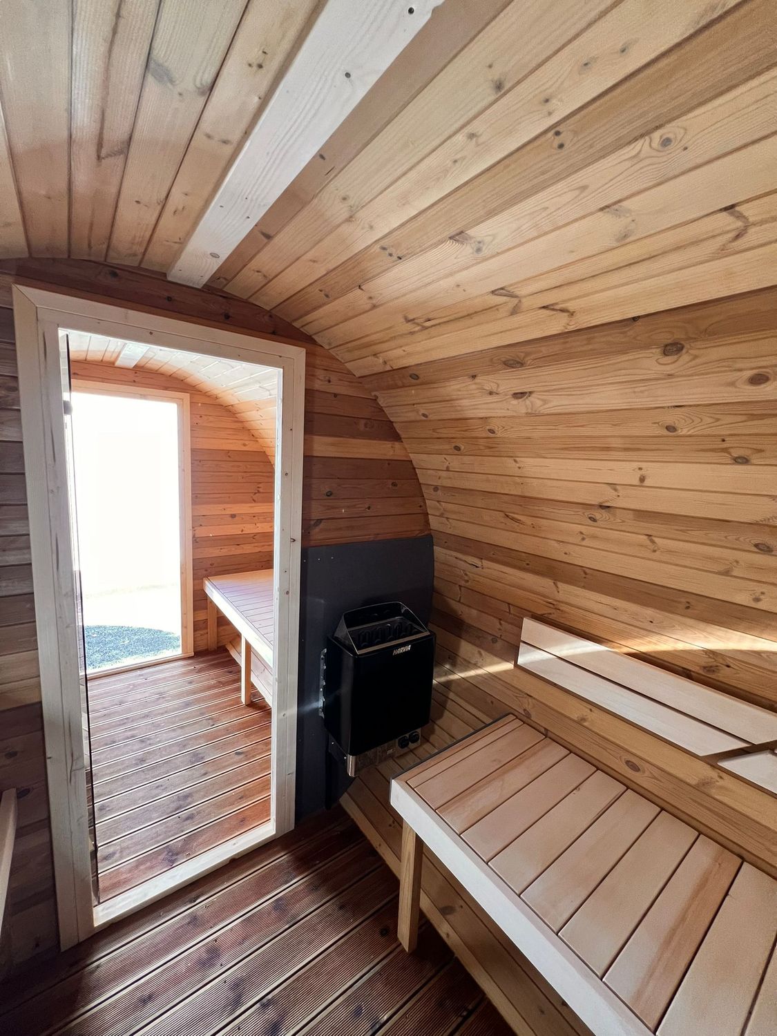 NATURE Thermowood Sauna Outdoor H=240cm B=240cm Lengte naar keuze