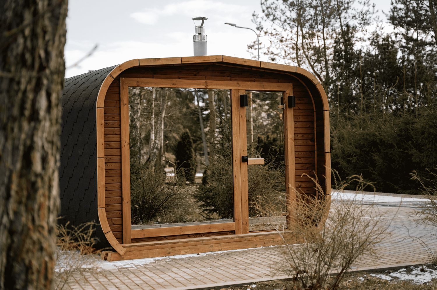 ULCOSAUNA Outdoor met relax ruimte 340 of 400cm x H240 x D240cm