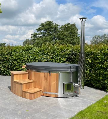 Hot tub ROUND IN ø200cm 5/6 personen met ingebouwde houtkachel