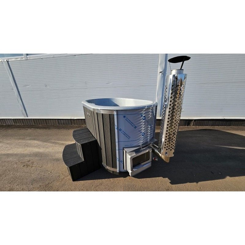 Hot tub ROUND IN ø200cm 5/6 personen met ingebouwde houtkachel