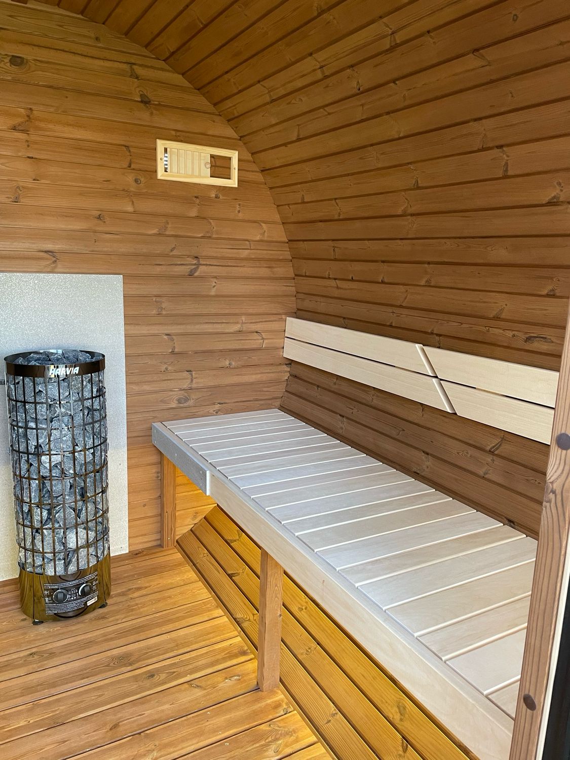 IDEALe BARREL Thermowood Sauna Outdoor met Terras ø235cm H=240cm