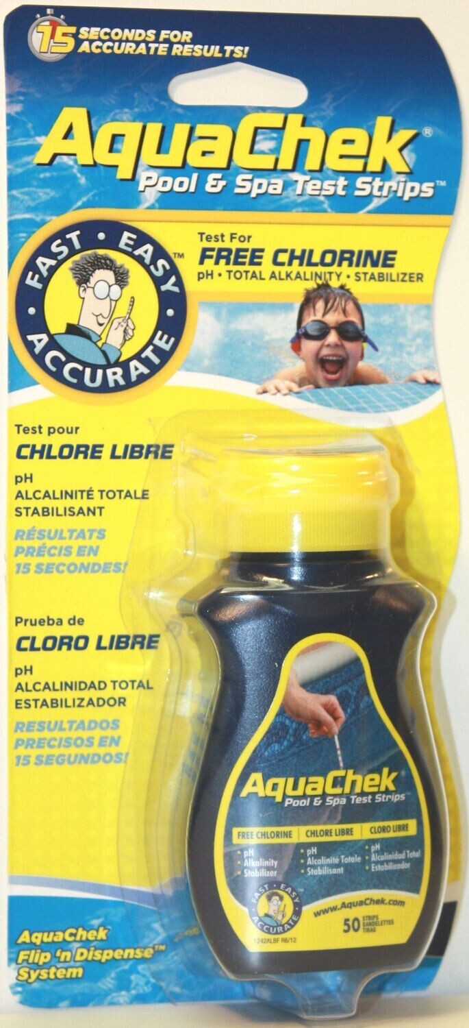 AquaChek Aquacheck Test Strips Pool &amp; Spa Chlorine yellow