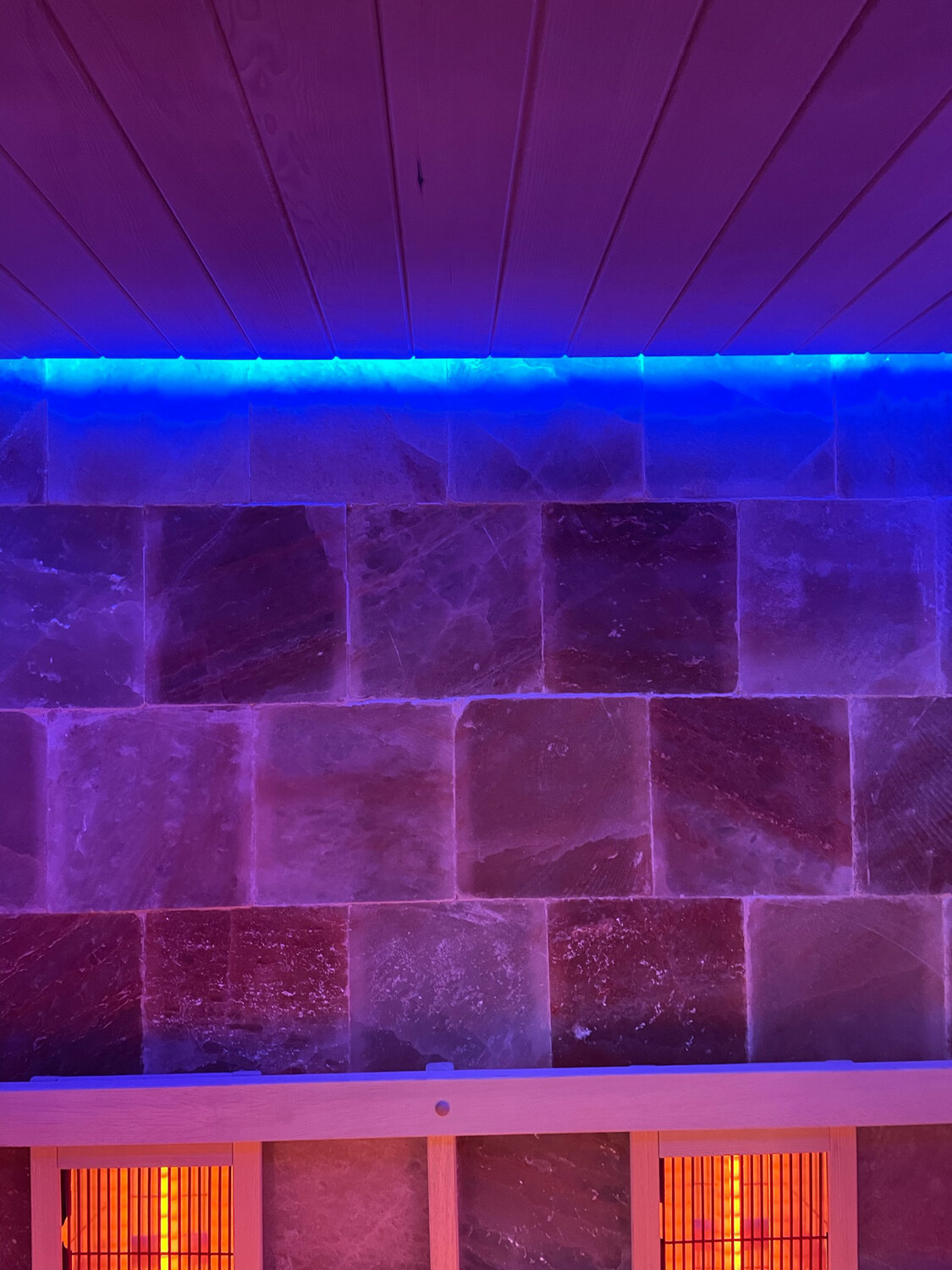 IDEALE PRESTIGE INFRAROODCABINE DETAIL LICHT en ZOUTSTENEN