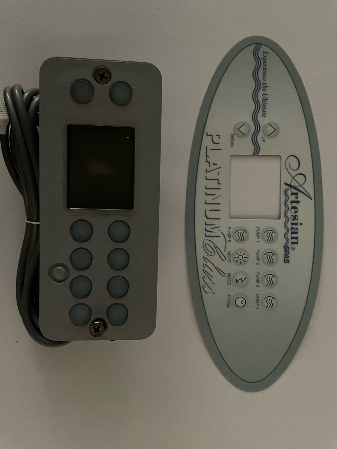 Artesian Spas Platinum class Island Spas bedieningspaneel en Overlay sticker ovale Control Panel druktoets scherm Artesian Spas Platinum class Island Spas bedieningspaneel en Overlay sticker ovale Control Panel druktoets scherm