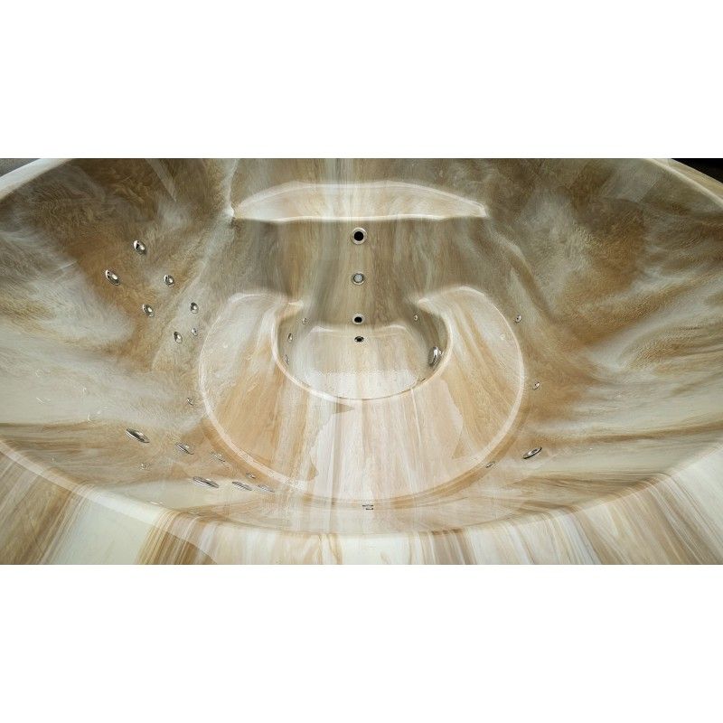 Hot tub ROUND IN ø200cm 5/6 personen met ingebouwde houtkachel